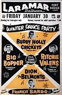 Buddy Holly tour poster - Winter Dance Party