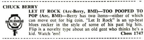 Chuck Berry - Let It Rock Billboard review