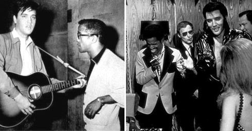 Elvis Presley and Sammy Davis Jr in 1958 and 1970