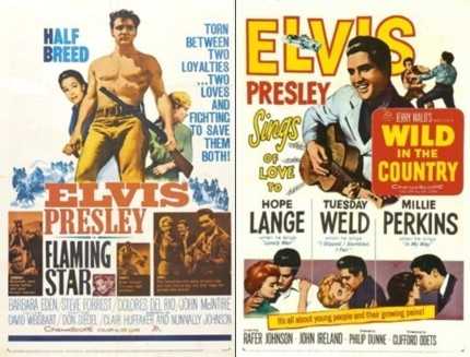 Elvis Presley - Flaming Star and Wild in the Country movie posters