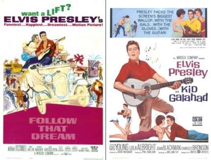 Elvis Presley - Follow That Dream and Kid Galahad movie posters