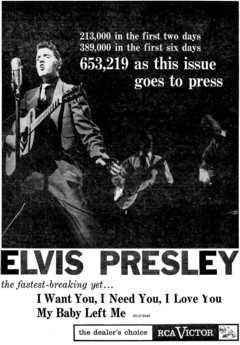 Elvis Presley - My Baby Left Me Billboard ad