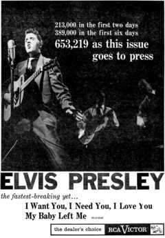 Elvis Presley - My Baby Left Me Billboard ad