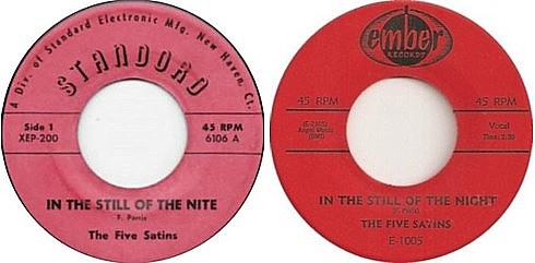 The Five Satins - In the Still of the Night singles