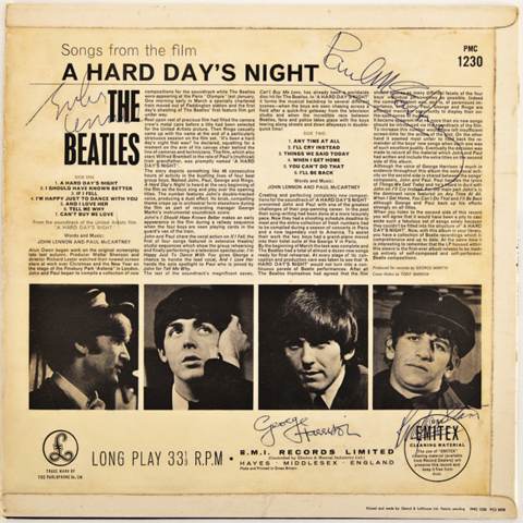 Hard Days Night autographed album