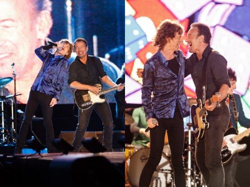 Bruce Springsteen and Mick Jagger at Rock in Rio festival Bruce Springsteen and Mick Jagger at Rock in Rio festival