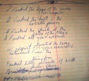 Jim Morrison's unpublished handwritten lyric/poem