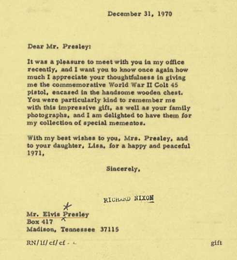 Richard Nixon's letter to Elvis