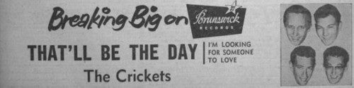 The Crickets - That'll Be The Day 1957 advert