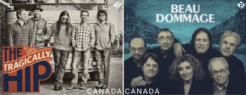 The Tragically Hip and Beau Dommage Canadian stamps